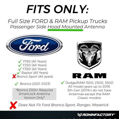 RONIN FACTORY Truck Antenna for Ford F150 F250 F350 Super Duty - Product Imagery