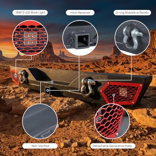 JOYTUTUS Rear Bumper Compatible for 2007-2018 Wrangler JK JKU - Product Imagery