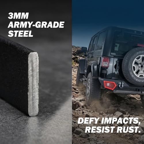 JOYTUTUS Rear Bumper Compatible for 2007-2018 Wrangler JK JKU - Product Imagery