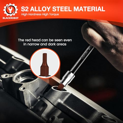 BLACKROBOT 3 mm Hex Bit Socket, 1/4 Inch Drive H3 Allen Key - Product Imagery