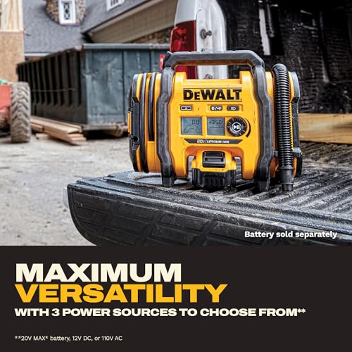 DEWALT Tire Inflator Portable Air Compressor 20V MAX, Car Air - Product Imagery