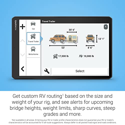 Garmin RV 1095, 10” GPS RV Navigator, Custom RV Routing - Product Imagery