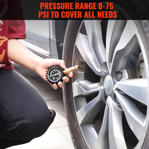ETENWOLF Tire Pressure Gauge for Cars 0-75 PSI with Large Glow - Product Imagery