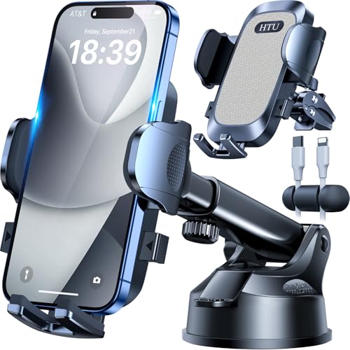 HTU Car Phone Holder【2026 Upgraded 100+LBS Suction & Safety - Product Imagery
