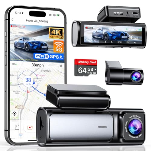 Affver 4K+2.5K Dash Cam Front and Rear, Built-in 5G WiFi 6 GPS - Product Imagery