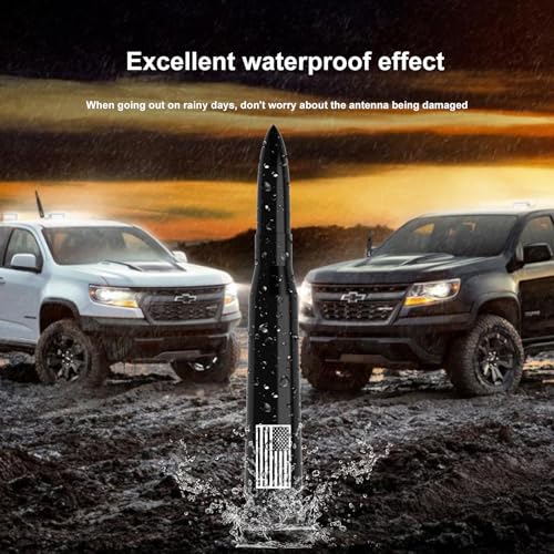 Car Truck Antenna with Tire Valve Caps American Flag Universal - Product Imagery