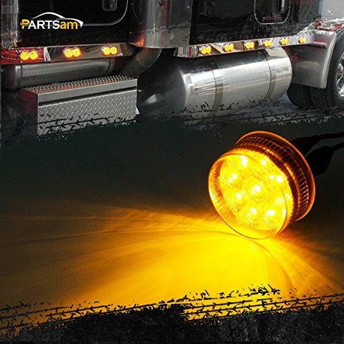 Partsam 20Pcs 2 inch Round Amber 9Led Side Marker Turn Signal - Product Imagery