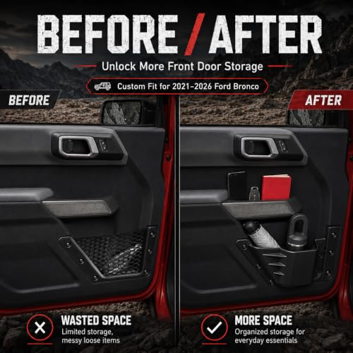 Mabett Front Door Organizer Set for 2021-2026 Ford Bronco - Product Imagery