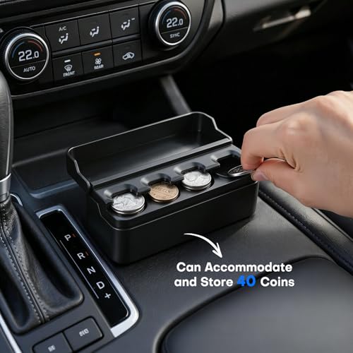 SINGARO Coin Holder for Car, Coin Change Organizer Compatible - Product Imagery