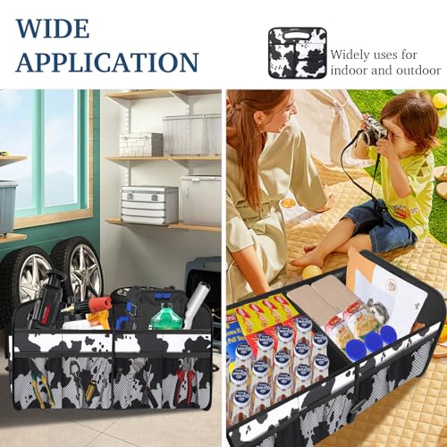 Femuar Car Trunk Organizer, Cow Print, Vintage Style, 52L - Product Imagery