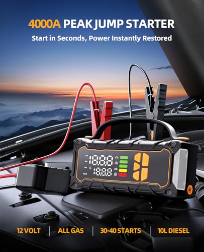 Battery Jumper Starter Portable, Jump Starter with Air - Product Imagery