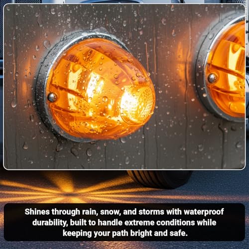 TMH 6 Pcs Watermelon Amber LED Strobe & Steady Marker Lights - Product Imagery