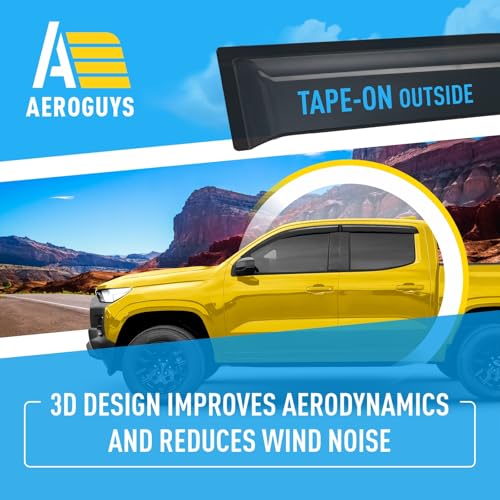 Extra Durable Window Deflectors Tape-On Window Visors Rain - Product Imagery