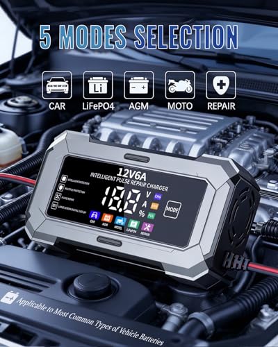 Car Battery Charger Automatic Trickle Charger and Battery - Product Imagery