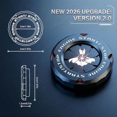 Tybasthe Rotary Push Start Button Cover, Bat Man Car Accessories - Product Imagery