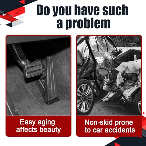 2PCS Non-Slip Car Pedal Covers, Premium Aluminum Alloy Gas and - Product Imagery