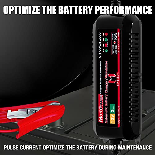 MOTOPOWER MP00207A 12V 2Amp Automatic Battery Charger Maintainer - Product Imagery