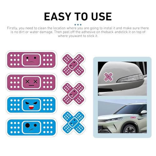 7PCS Car Bandaid Sticker, Funny Bandage Decal for Car Damage, - Product Imagery