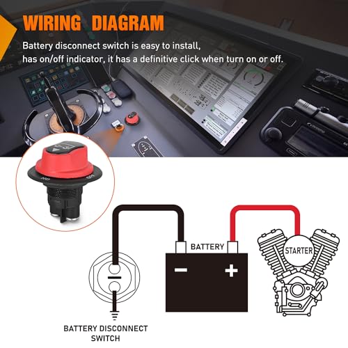 Nilight 50A Battery Disconnect Switch 12V-48V Power Cut Master - Product Imagery