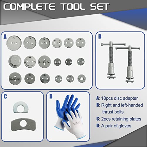 ATP 23pcs Heavy Duty Disc Brake Caliper Tool Set and Wind Back - Product Imagery