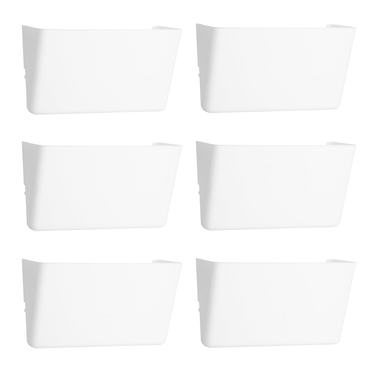 EASEPRES 6 Pack White Plastic Single Pocket Hanging File - Product Imagery