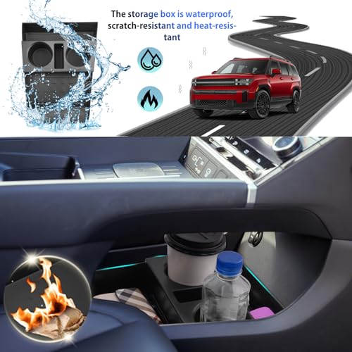SHAOHAO for 2025 2026 Hyundai Santa Fe Under Console Organizer - Product Imagery