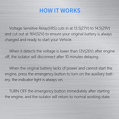 150 Amp Dual Battery Smart Isolator Universal 12V/24V Voltage - Product Imagery