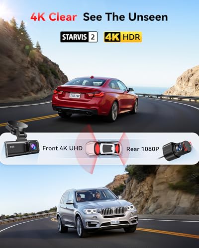 REDTIGER F7NP 4K Dash Cam Front Rear, STARVIS 2 Sensor, Free - Product Imagery