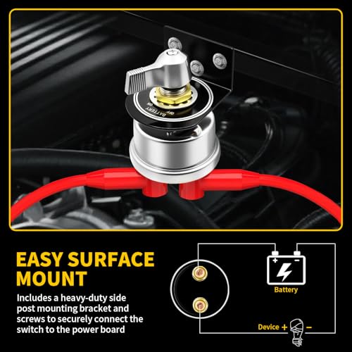 200A 12V Battery Disconnect Switch Heavy Duty, Quality Battery - Product Imagery