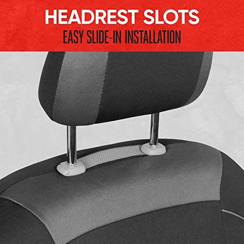 Motor Trend Black Cloth Car Seat Covers for Front Seats – - Product Imagery