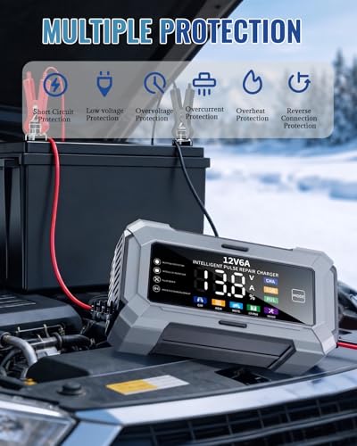 Car Battery Charger Automatic Trickle Charger and Battery - Product Imagery