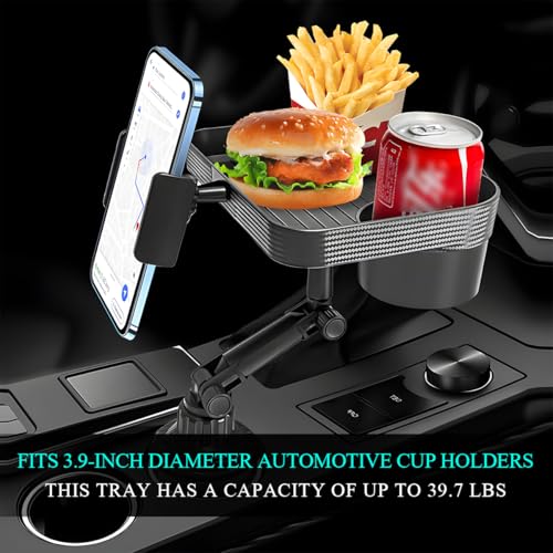 Car Cup Holder Tray, 3 in 1 Detachable Auto Cup Holder Tray Food - Product Imagery