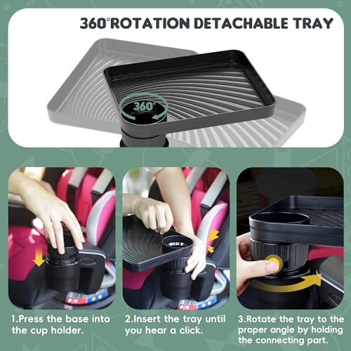 Car Seat Tray for Kids Fits 2.8'-3.2'Cup Holders (1, Standard - Product Imagery