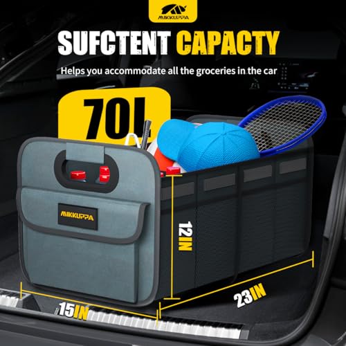 MIKKUPPA Car Trunk Organizer - 70L Collapsible SUV Trunk - Product Imagery