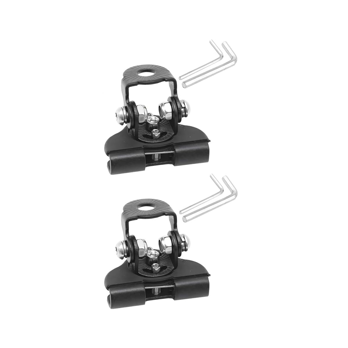 Osilly 2PCS Adjustable LED Light Bar Hood Mount Brackets, Black - Product Imagery