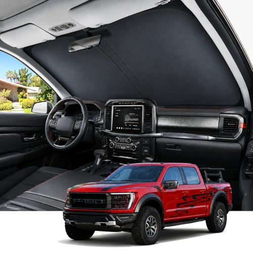 REEVAA Car Windshield Sun Shade for Ford F150/F250/F350/F450 - Product Imagery