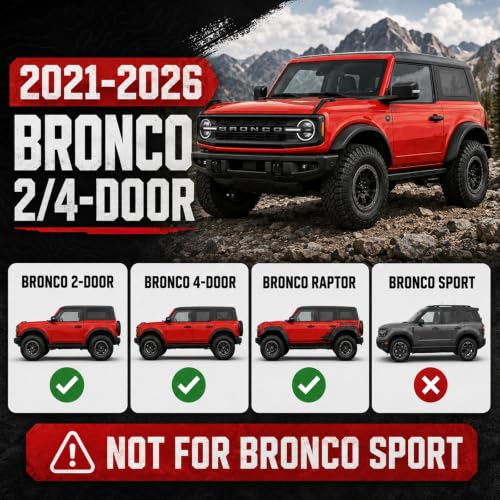 Mabett Front Door Organizer Set for 2021-2026 Ford Bronco - Product Imagery