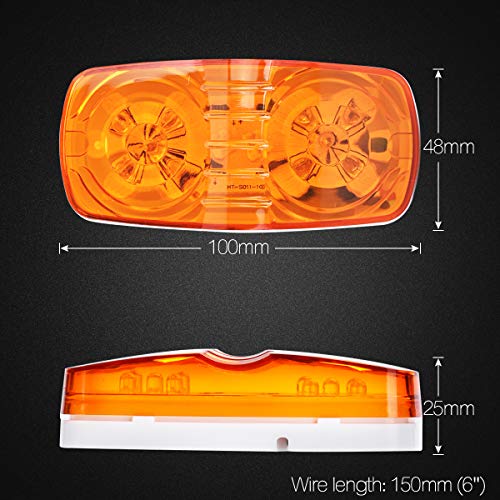 5Pcs Amber LED Trailer Marker Light, 12V 10 LED Side Marker Light - Product Imagery