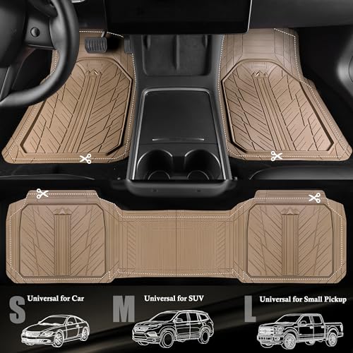CAR PASS Heavy Rubber Car Floor Mats, Deep Waterproof Car Mats - Product Imagery