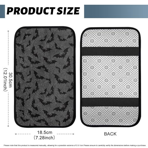 Bats Auto Center Console Cover for Women Men Flannel Car Armrest - Product Imagery