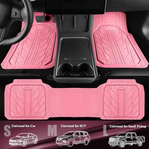 CAR PASS Heavy Rubber Car Floor Mats, Deep Waterproof Car Mats - Product Imagery