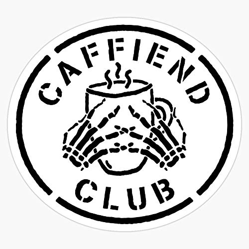 Misfits Caffiend Club black & white stencil design Sticker - Product Imagery