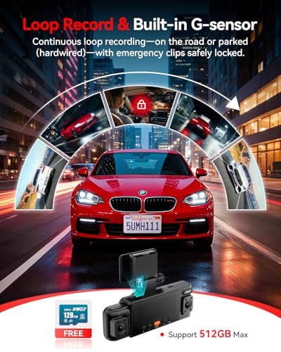 IIWEY N6 360° Dash Cam 4 Channel, Free 128GB Card, 8 IR Lights - Product Imagery