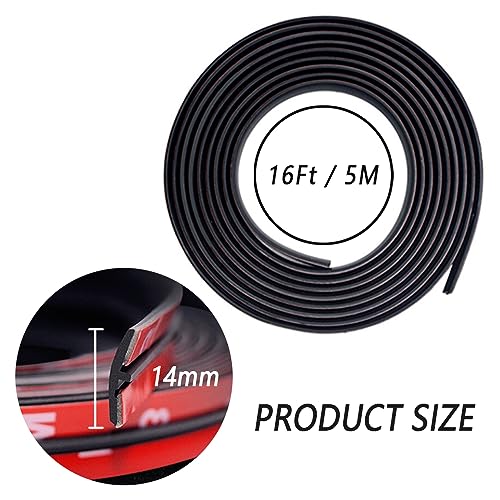 16.4Ft Car Weather Stripping,T-Shape Cuttable Car Windshield - Product Imagery