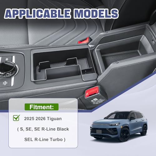 RUNROAD Center Console Organizer Tray for 2025 2026 VW Tiguan - Product Imagery