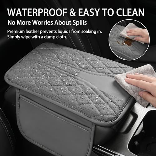 Car Center Console Cover, Leather Breathable Comfort Armrest - Product Imagery