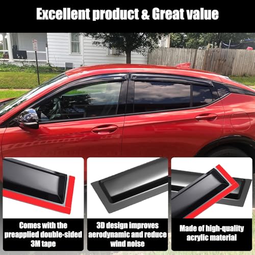 AUXKO Tape-on Rain Guard for Hyundai Tucson 2026-2022 SE SEL - Product Imagery