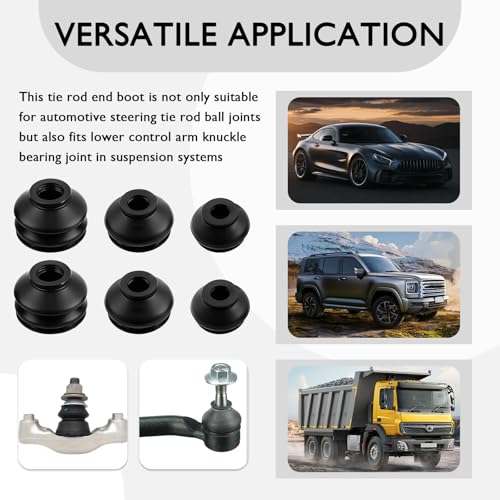 6PCS Ball Joint Boots Replacement,Rubber Tie Rod Boots Dust - Product Imagery