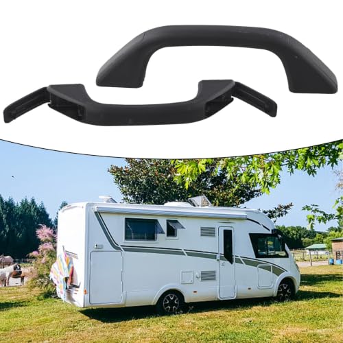 2-Pack 175Mm Black Door Handle with Hole Covers, for RV Trailer - Product Imagery