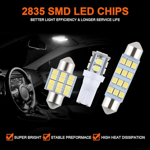 iFunyLED 24 Pieces Dome Light LED Car Interior Bulb Kit Set 194 - Product Imagery